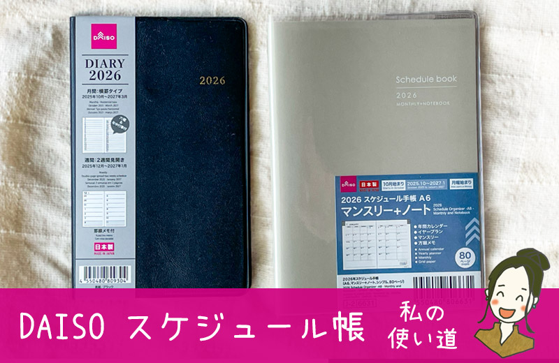 ダイソーのスケジュール手帳2冊買ってきた。私の書き方